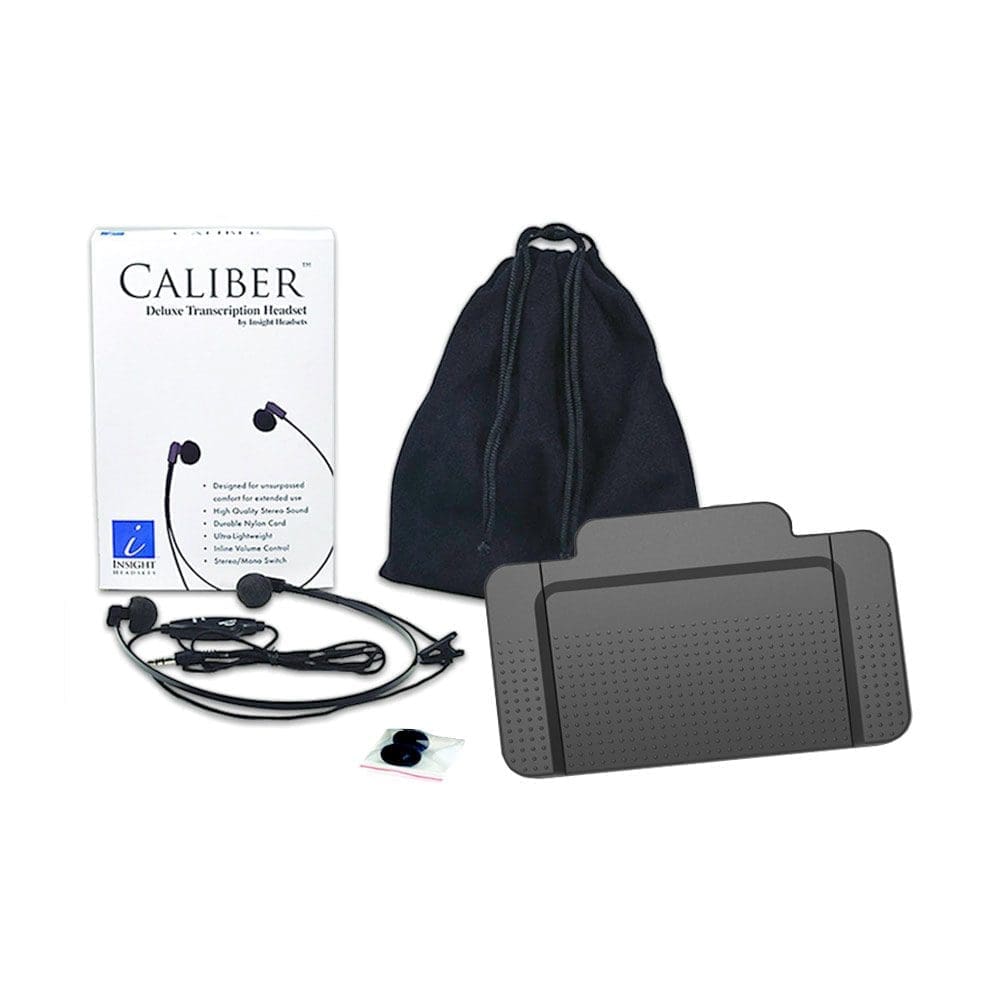 USB Foot Pedal and Insight Caliber Headset Bundle